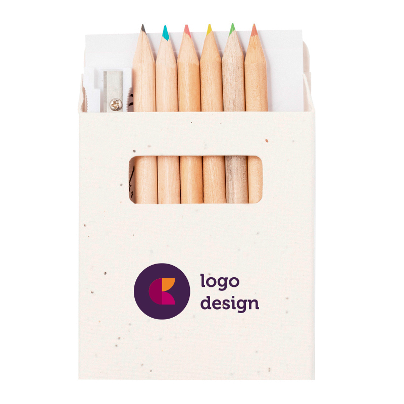 Seed paper box with pencils